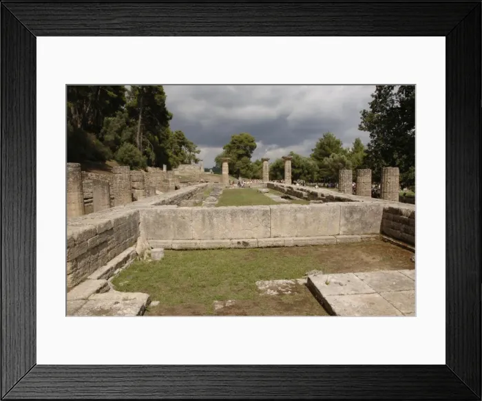 Framed Print : Temple of Hera (Heraion). 6th century B. C Sanctuary of Oly Framed Print : Temple of Hera (Heraion). 6th century B. C Sanctuary of Oly