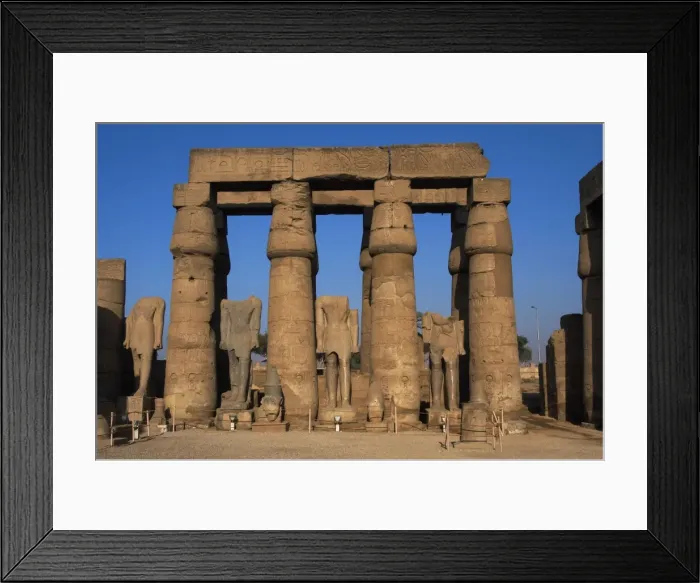 Framed Print : Temple of Luxor. Smooth shaft columns with closed papyrus ca Framed Print : Temple of Luxor. Smooth shaft columns with closed papyrus ca