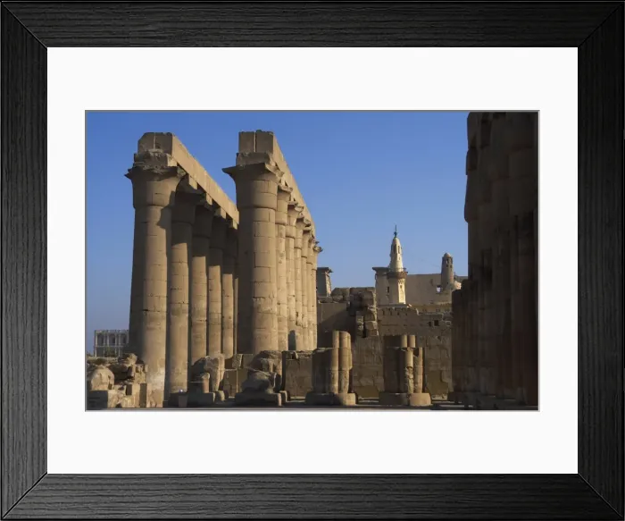 Framed Print : Temple of Luxor. Colonnade with two rows of seven smooth sha Framed Print : Temple of Luxor. Colonnade with two rows of seven smooth sha