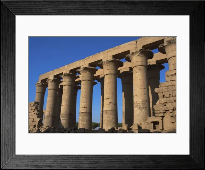 Framed Print : Temple of Luxor. Colonnade with two rows of seven smooth sha Framed Print : Temple of Luxor. Colonnade with two rows of seven smooth sha