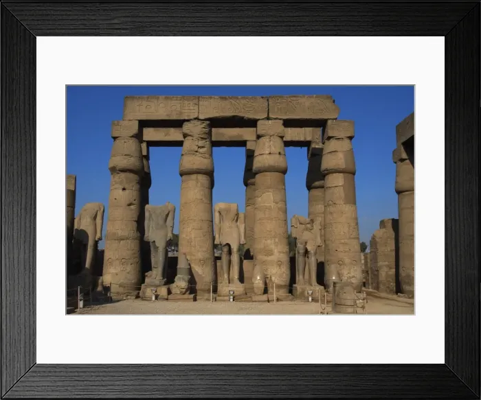 Framed Print : Temple of Luxor. Smooth shaft columns with closed papyrus ca Framed Print : Temple of Luxor. Smooth shaft columns with closed papyrus ca