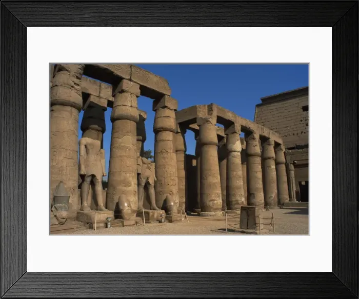 Framed Print : Temple of Luxor. Smooth shaft columns with closed papyrus ca Framed Print : Temple of Luxor. Smooth shaft columns with closed papyrus ca