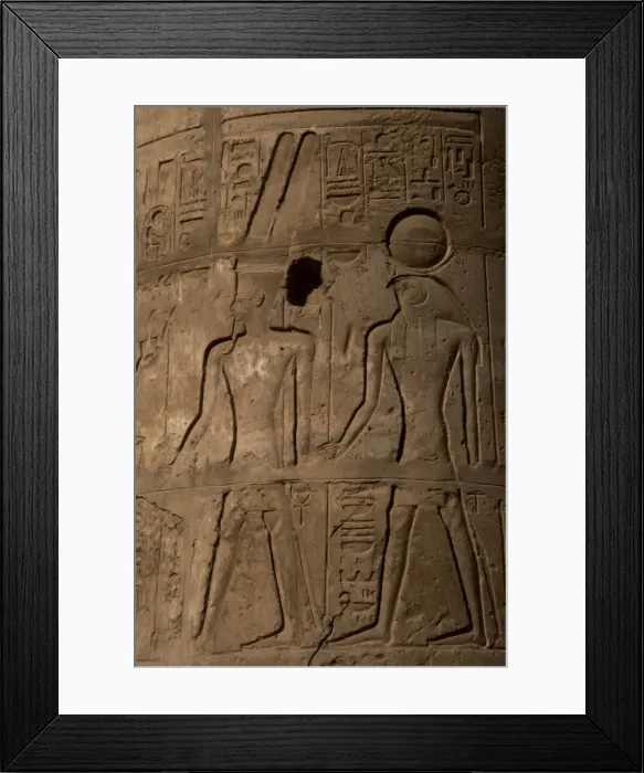 Framed Print : Egyptian relief with Amon and Ra. Luxor Temple. Egypt Framed Print : Egyptian relief with Amon and Ra. Luxor Temple. Egypt