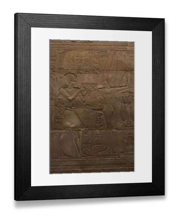 Framed Print : Relief depicting a pharaoh making offerings to the god MIN Framed Print : Relief depicting a pharaoh making offerings to the god MIN