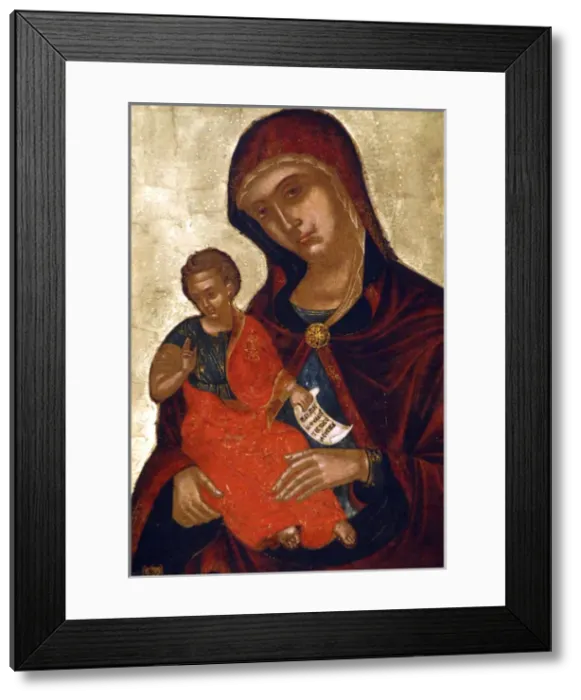 Framed Print : XVIth century icon depicting the Madonna and Child. Francisc Framed Print : XVIth century icon depicting the Madonna and Child. Francisc