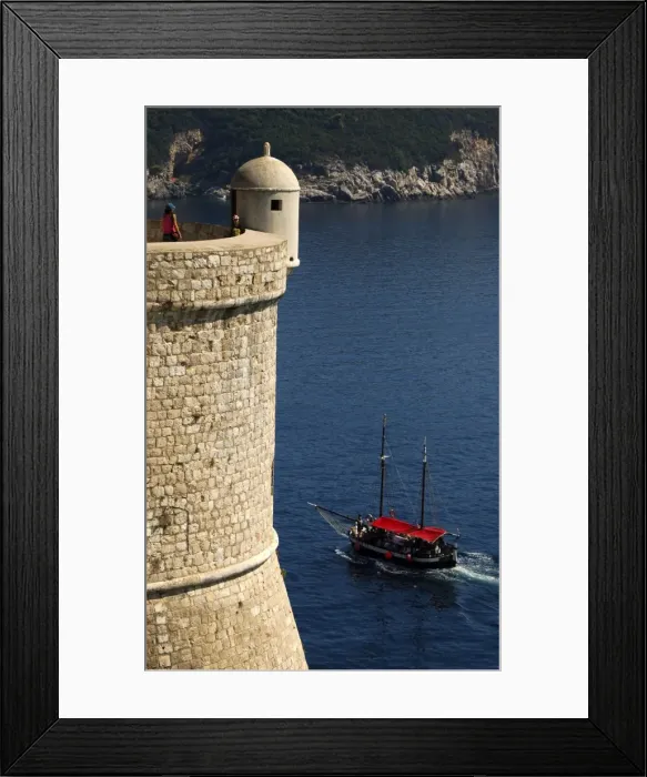 Framed Print : Sailboat sailing in Adriatic Sea, near the wall of Dubrovnik Framed Print : Sailboat sailing in Adriatic Sea, near the wall of Dubrovnik