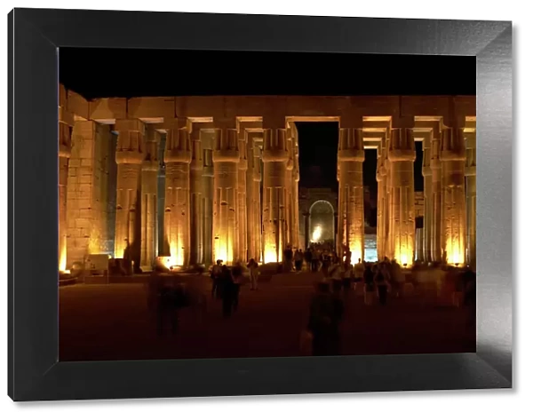 Temple of Luxor. Night view of the hypostyle. Egypt