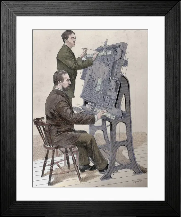 Framed Print : Typographic composing new machine Framed Print : Typographic composing new machine