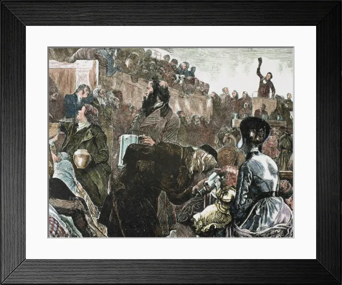 Framed Print : Mormon church service in the Tabernacle. United States Framed Print : Mormon church service in the Tabernacle. United States
