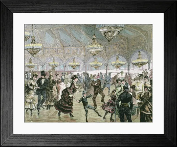 Framed Print : Circle of skaters (Skating-Rink) in the circus of the Champs Framed Print : Circle of skaters (Skating-Rink) in the circus of the Champs