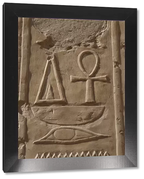 Hieroglyph. Temple of Hatshepsut. Deir el-Bahari. Egypt