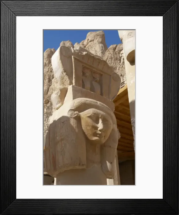 Framed Print : Hathor column pillar belonging to the Chapel of Hathor. Deta Framed Print : Hathor column pillar belonging to the Chapel of Hathor. Deta