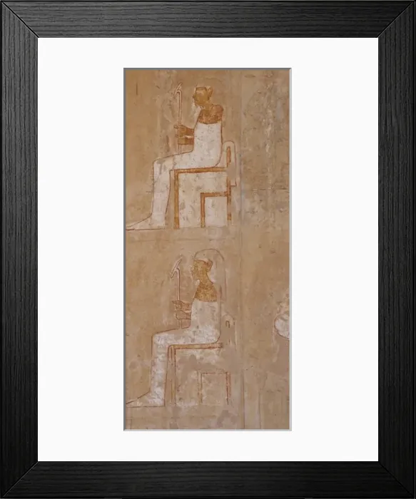 Framed Print : Egyptian deities. Relief. Temple of Hatshepsut. Deir El-Baha Framed Print : Egyptian deities. Relief. Temple of Hatshepsut. Deir El-Baha