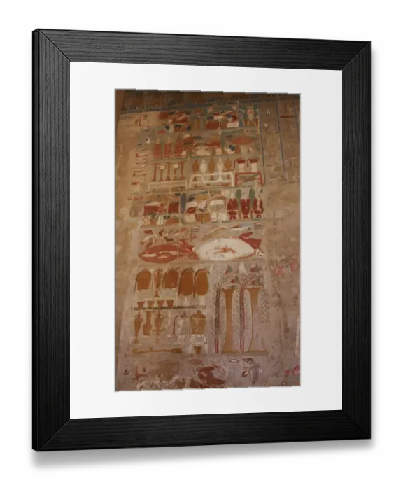 Framed Print : Relief depicting offering table. Temple of Hatshepsut. Deir Framed Print : Relief depicting offering table. Temple of Hatshepsut. Deir