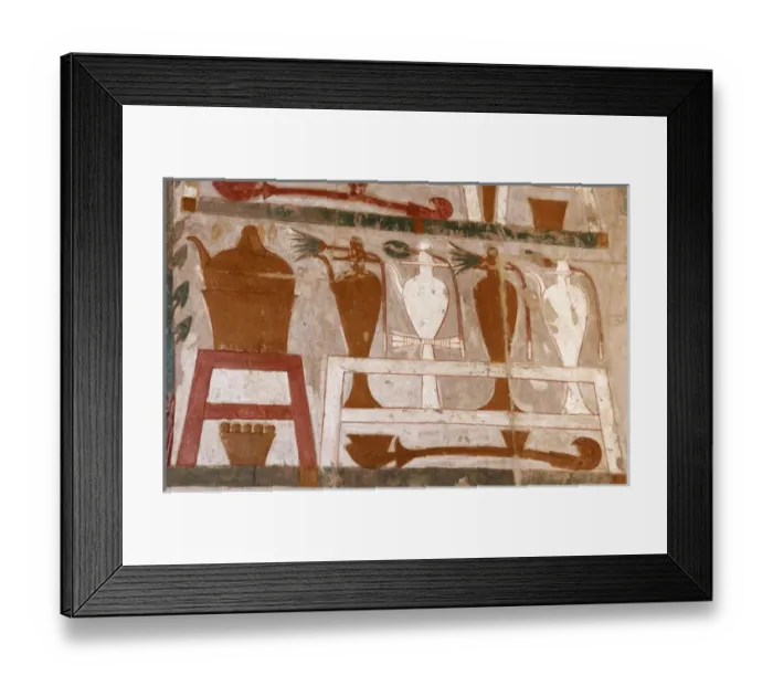 Framed Print : Polychrome limestone reliefs depicting essences and perfumes Framed Print : Polychrome limestone reliefs depicting essences and perfumes