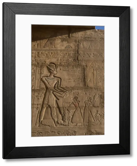 Framed Print : Ramesseum. Pharaoh Ramses II with priests. Relief. Egypt