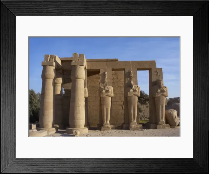 Framed Print : Rameseum. Pillars with osirian statues. Egypt Framed Print : Rameseum. Pillars with osirian statues. Egypt
