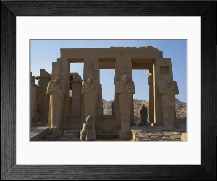 Framed Print : Rameseum. Pillars with osirian statues. Egypt