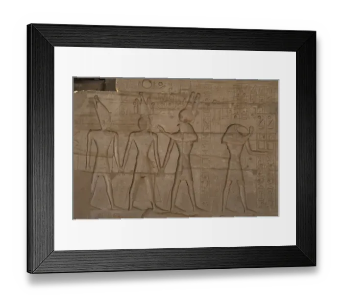 Framed Print : Relief depicting a Pharaoh Ramses II with different gods. Ra Framed Print : Relief depicting a Pharaoh Ramses II with different gods. Ra