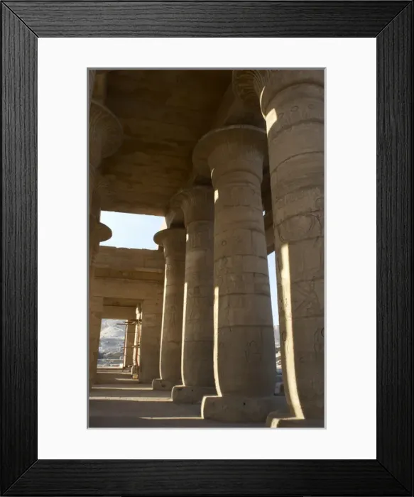 Framed Print : Ramesseum. Colonnade with capitals shaped as lotus. Egypt Framed Print : Ramesseum. Colonnade with capitals shaped as lotus. Egypt