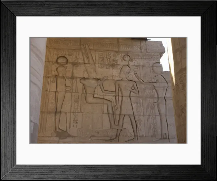 Framed Print : Relief depicting a Pharaoh Ramses II before gods Amun, Ptah Framed Print : Relief depicting a Pharaoh Ramses II before gods Amun, Ptah
