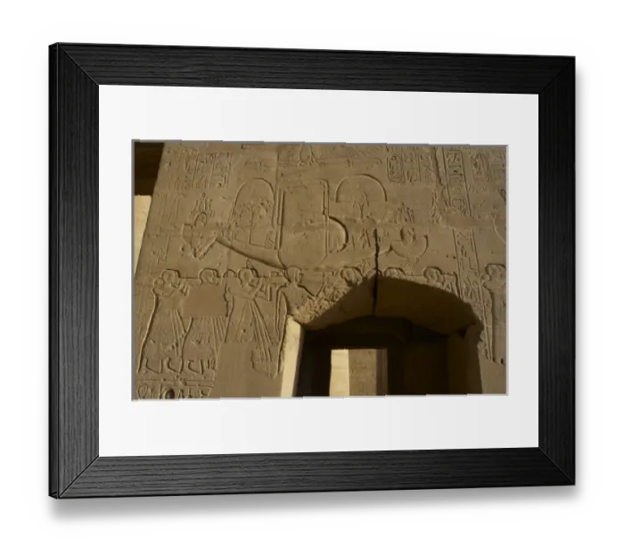 Framed Print : Sacred solar boat carried by priests. Relief. Ramesseum. Egy Framed Print : Sacred solar boat carried by priests. Relief. Ramesseum. Egy