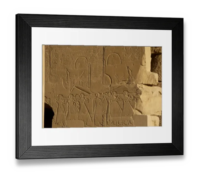 Framed Print : Sacred solar boat carried by priests. Relief. Ramesseum. Egy Framed Print : Sacred solar boat carried by priests. Relief. Ramesseum. Egy