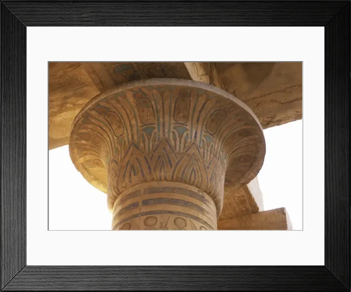 Framed Print : Ramesseum. Decorated capital shaped as lotus plant. Luxor. E Framed Print : Ramesseum. Decorated capital shaped as lotus plant. Luxor. E