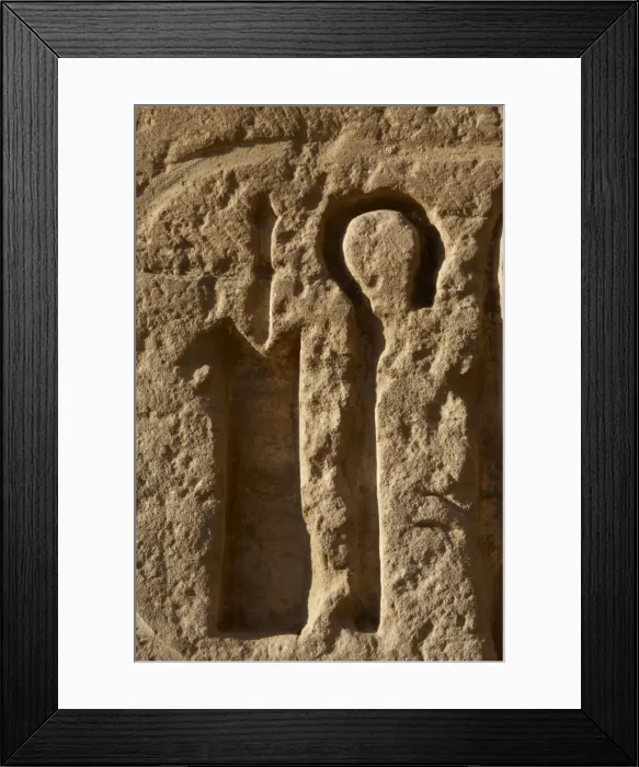 Framed Print : Relief with hieroglyphic symbols. Crook. Temple of Ramses II Framed Print : Relief with hieroglyphic symbols. Crook. Temple of Ramses II