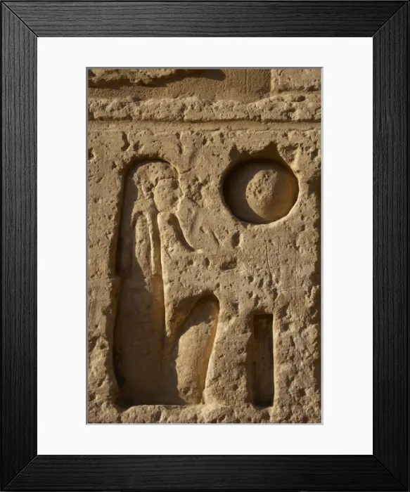 Framed Print : Relief with hieroglyphic symbols. Temple of Ramses III. New Framed Print : Relief with hieroglyphic symbols. Temple of Ramses III. New