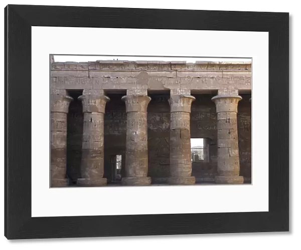 Temple of Ramses III. Colonnade with capitals shaped like a