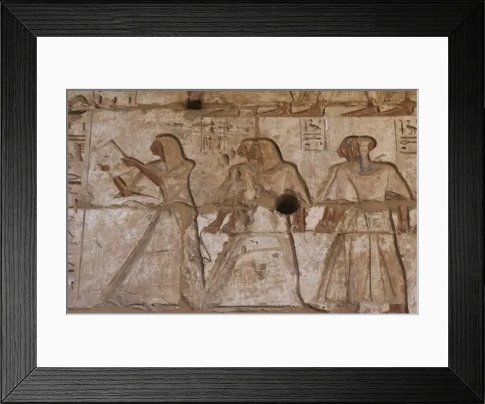 Framed Print : Funerary temple of Ramses III (1187-1156 B. C. ). Relief depic Framed Print : Funerary temple of Ramses III (1187-1156 B. C. ). Relief depic