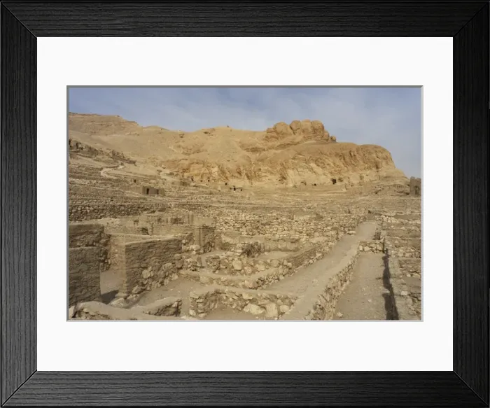 Framed Print : Valley of the Artisans. Ruins of Set Maat. Deir el-Medina. E Framed Print : Valley of the Artisans. Ruins of Set Maat. Deir el-Medina. E