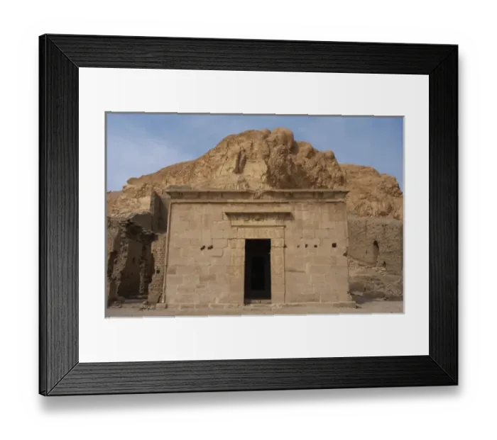 Framed Print : Valley of the Artisans. Temple of Hathor and Maat. Outside v Framed Print : Valley of the Artisans. Temple of Hathor and Maat. Outside v