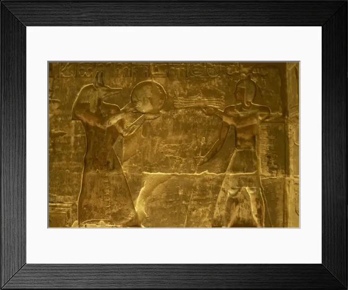 Framed Print : Ptolemaic temple of Hathor and Maat. Anubis. Egypt Framed Print : Ptolemaic temple of Hathor and Maat. Anubis. Egypt