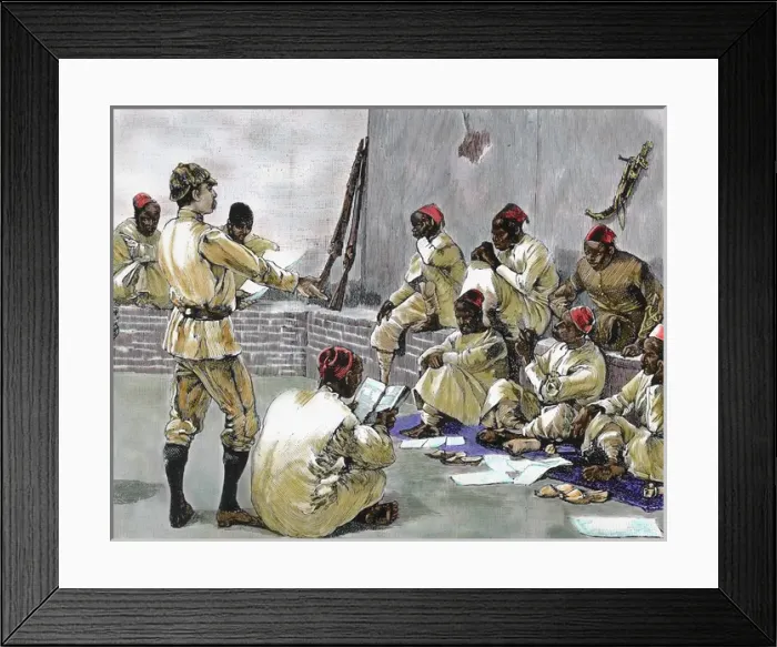 Framed Print : Arthur J. M. Jepshon reading the letter of the Khedive to off Framed Print : Arthur J. M. Jepshon reading the letter of the Khedive to off