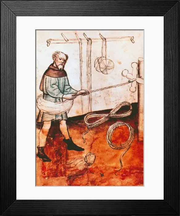 Framed Print : Shepherd spinning wool Framed Print : Shepherd spinning wool