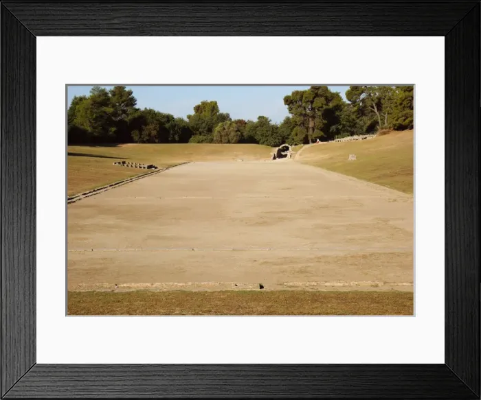 Framed Print : Greek Art. Sanctuary of Olympia. Panorama of the ancient ol Framed Print : Greek Art. Sanctuary of Olympia. Panorama of the ancient ol