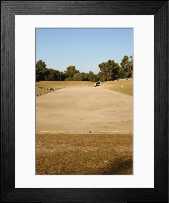 Framed Print : Greek Art. Sanctuary of Olympia. Panorama of the ancient ol Framed Print : Greek Art. Sanctuary of Olympia. Panorama of the ancient ol