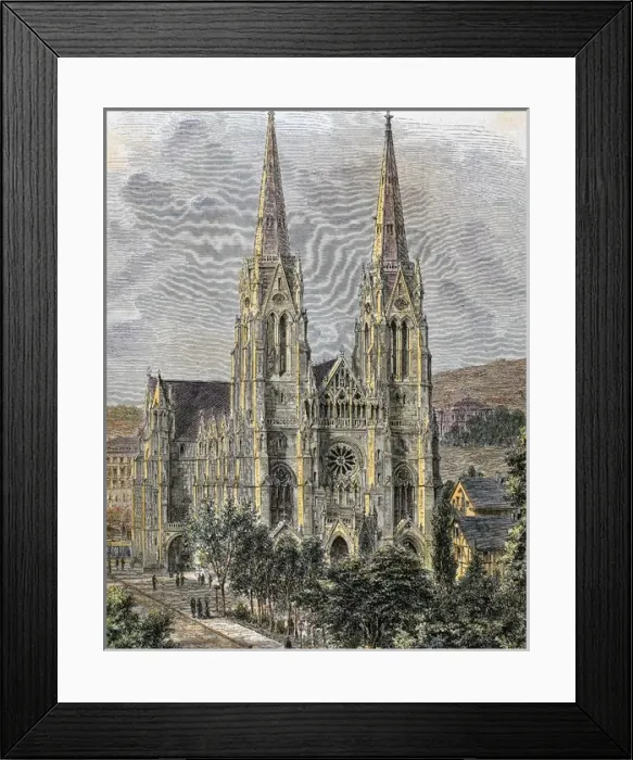 Framed Print : Germany. Stuttgart. Church of Saint Mary (1885) Framed Print : Germany. Stuttgart. Church of Saint Mary (1885)
