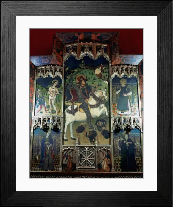 Framed Print : Altarpiece with St. James in the central panel. Chapel of th Framed Print : Altarpiece with St. James in the central panel. Chapel of th