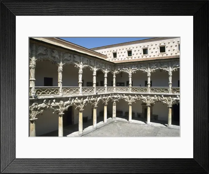 Framed Print : Gothic. The Infantado Palace. The Courtyard of the Lions. La Framed Print : Gothic. The Infantado Palace. The Courtyard of the Lions. La