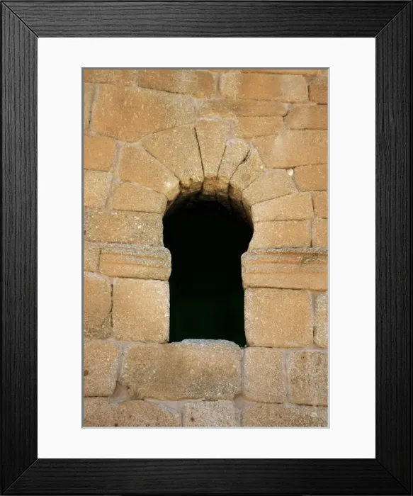 Framed Print : Mozarabic art. Window from the Hermitage of St. Mary. Melque Framed Print : Mozarabic art. Window from the Hermitage of St. Mary. Melque