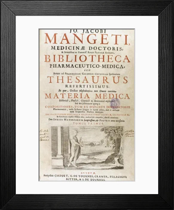 Framed Print : Mangeti, Joannis Jacobi. Bibliiotheca Pharmaceutico-Medica Framed Print : Mangeti, Joannis Jacobi. Bibliiotheca Pharmaceutico-Medica