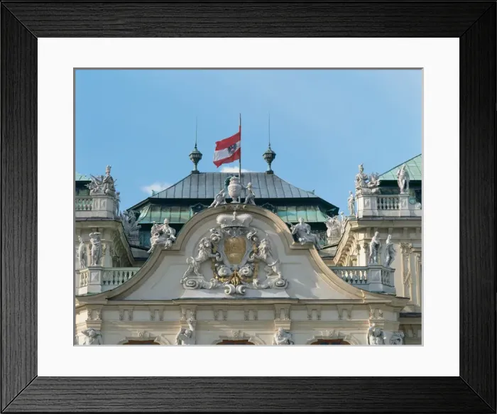 Framed Print : Belvedere Palace (Upper Belvedere) (1721-1723). Facade. Det Framed Print : Belvedere Palace (Upper Belvedere) (1721-1723). Facade. Det