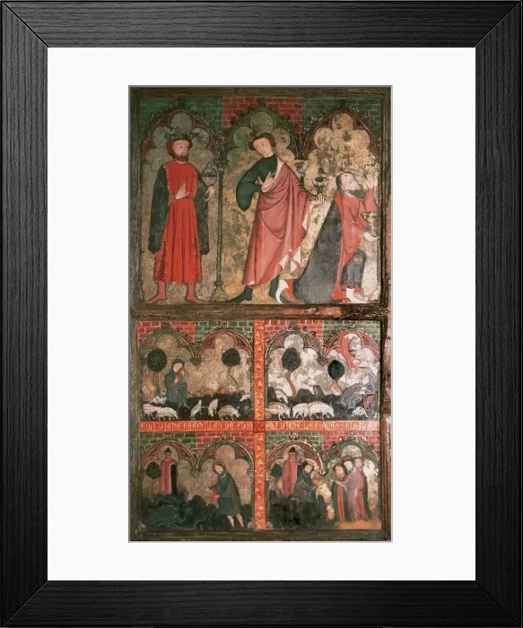 Framed Print : Gothic art. St. Emilian tables. It represents scenes from th Framed Print : Gothic art. St. Emilian tables. It represents scenes from th