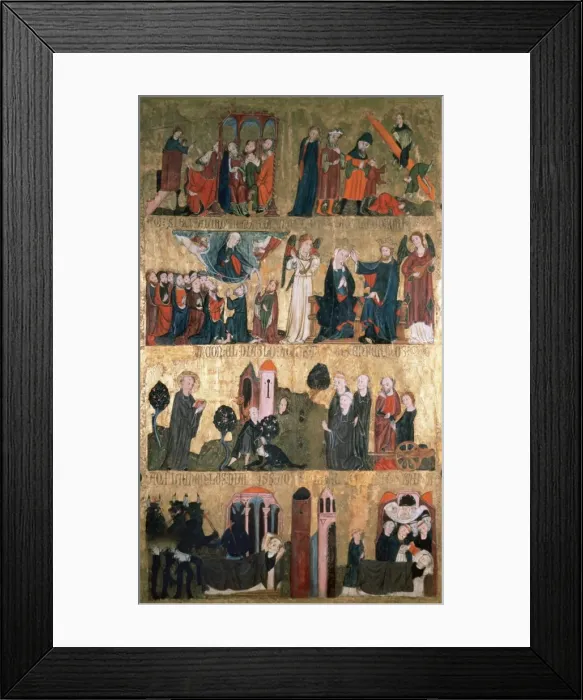 Framed Print : Gothic art. St. Emilian tables. It represents scenes from th Framed Print : Gothic art. St. Emilian tables. It represents scenes from th