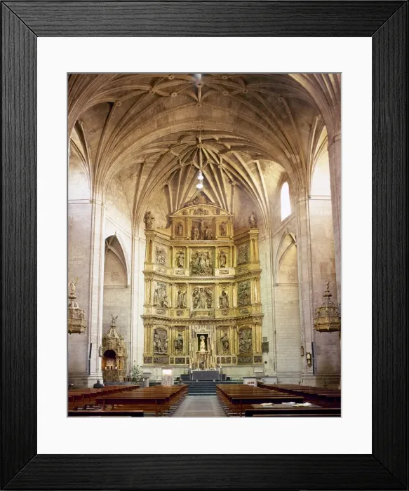 Framed Print : Church of Santiago El Real (16th century). Central nave. Log Framed Print : Church of Santiago El Real (16th century). Central nave. Log