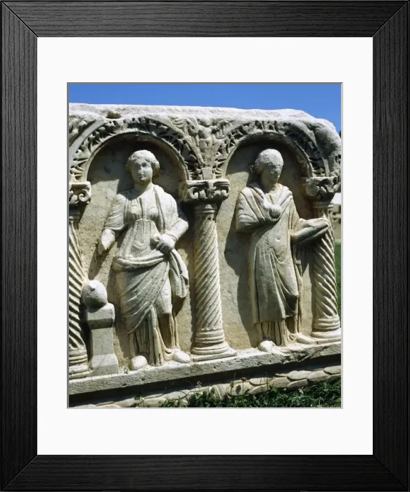 Framed Print : Sarcophagus depicting Greek Muses. Aphrodisias. Turkey Framed Print : Sarcophagus depicting Greek Muses. Aphrodisias. Turkey