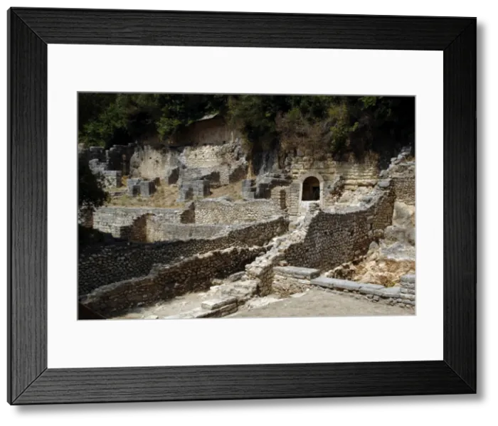 Framed Print : Albania. Butrint. Ruins of the Agora / Forum. 4th century BC Framed Print : Albania. Butrint. Ruins of the Agora / Forum. 4th century BC